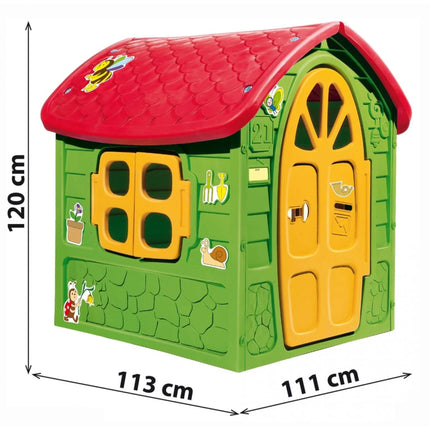 Dětský domeček na zahradu s obrázky zelený