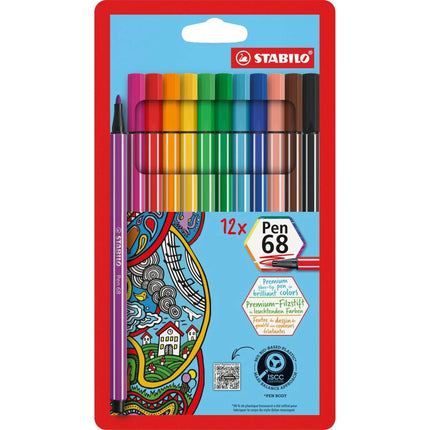 STABILO Prémiový vláknový fix Pen 68 sada 12 ks
