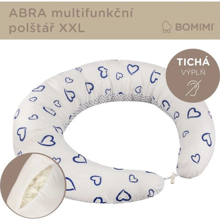Abra multifunkční polštář XXL Srdíčka puntíky modrá bílá