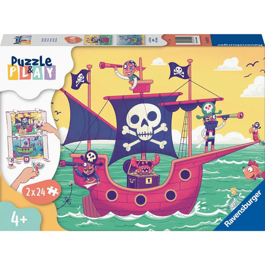Ravensburger Puzzle: & Play Piráti a země na dohled 2 x 24 dílků