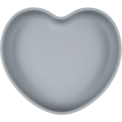 Silikonový talíř s přísavkou srdce modrý
