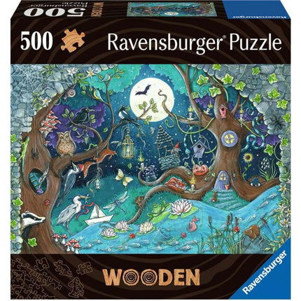 Ravensburger Puzzle: Dřevěné puzzle Kouzelný les 500 dílků