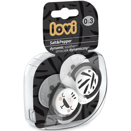 Dudlík silikonový dynamický Salt & Pepper 0-3m 2 ks