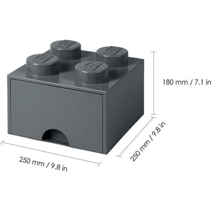 LEGO® Úložný box 4 s šuplíkem 25 x 25 x 18 cm Tmavě šedá