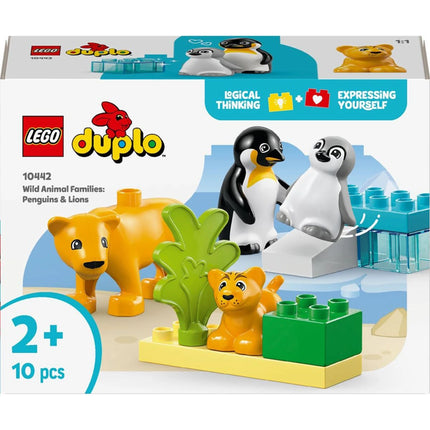 LEGO® DUPLO® 10442 Rodinky divokých zvířat: Tučňáci a lvi
