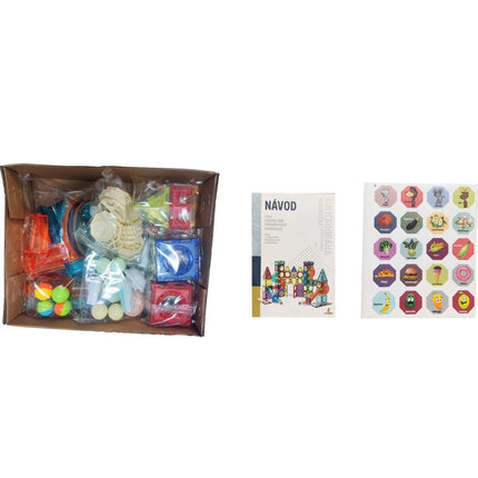 Kuličkodráha magnetická se světlem 75 ks