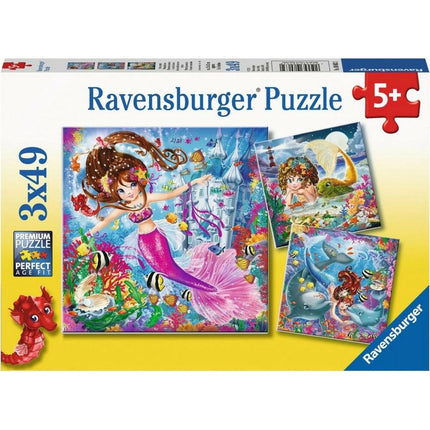 Ravensburger Puzzle: Mořské víly 3 x 49 dílků