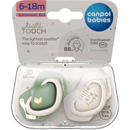 Dudlík silikonový symetrický Light touch Goose 6 - 18m 2 ks