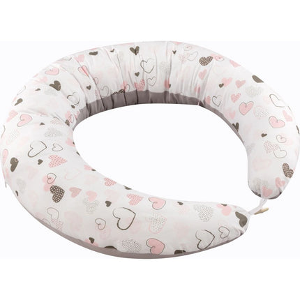 Abra multifunkční polštář XXL Srdíčka růžová šedá