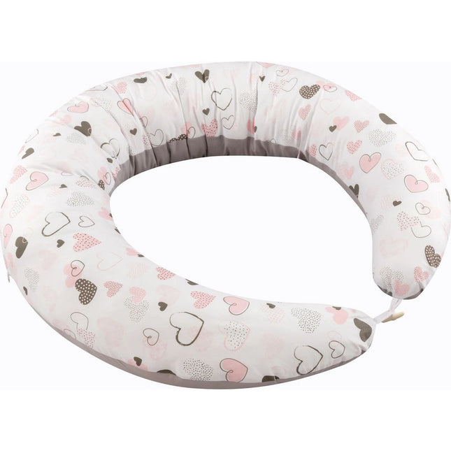 Abra multifunkční polštář XXL Srdíčka růžová šedá