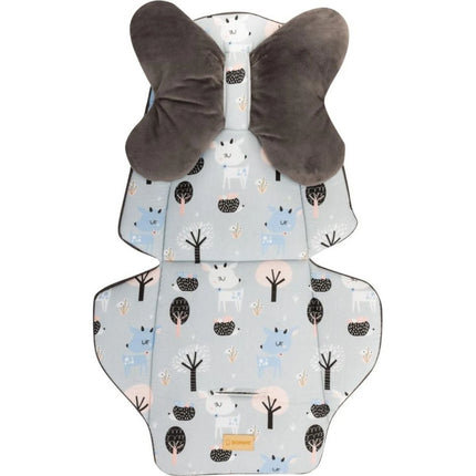 Podložka s polštářkem oboustranná Forest graphite minky