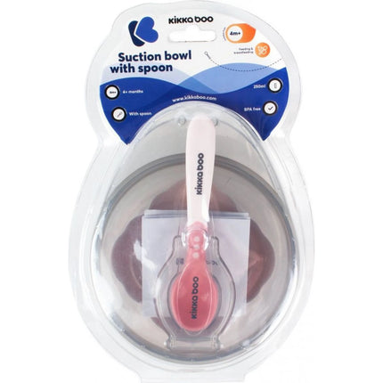 Miska s přísavkou, víčkem a lžičkou Pink