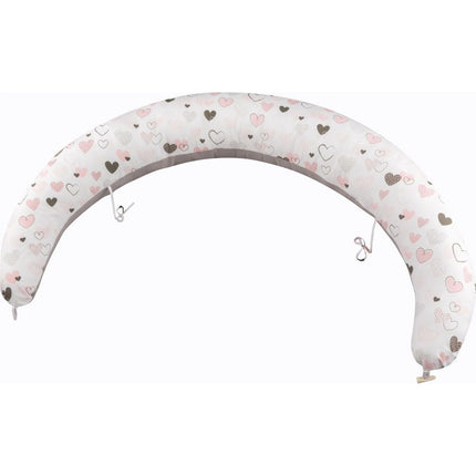 Abra multifunkční polštář XXL Srdíčka růžová šedá