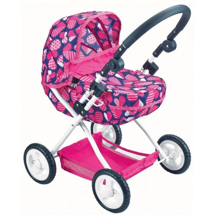 Kočárek hluboký růžový se vzorem