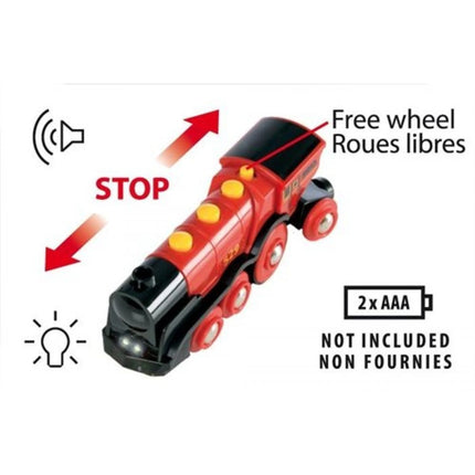 BRIO Mohutná elektrická červená lokomotiva se světly