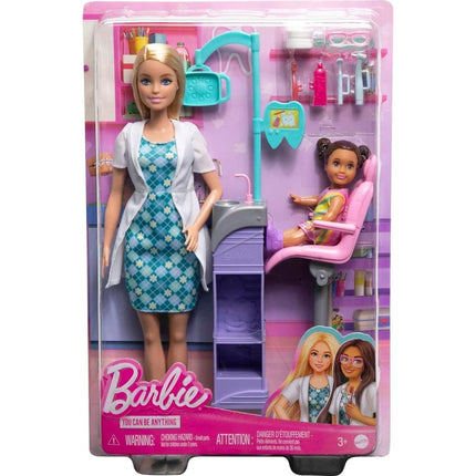 Barbie Herní set povolání s panenkou Zubařka blondýnka HKT69