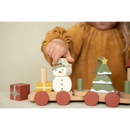 Vláček dřevěný vánoční