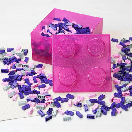 LEGO® Úložný box 4 s víkem Třpytivá růžová