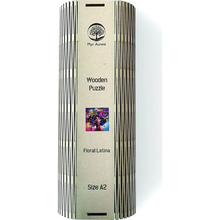 Dřevěné puzzle Květinová latina A2