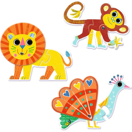 Djeco Puzzle Duo Pohyblivá zvířátka