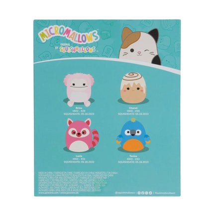Squishmallows Micromallows 4Pack - Mýval, Bigfoot, Ara, Skořicová rolka