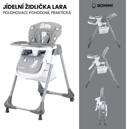 Lara Jídelní židle Medvěd grey