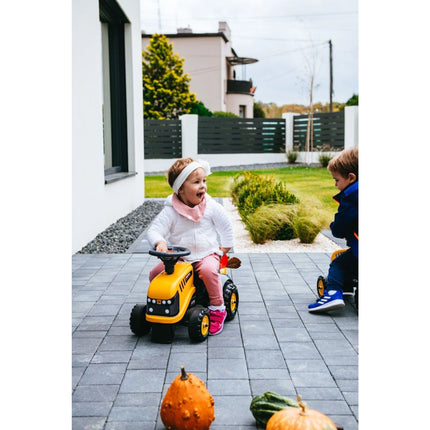 FALK Odstrkovadlo Traktor JCB žluté s volantem a valníkem