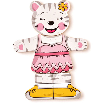 Puzzle šatní skříň Kočička 18 dílů