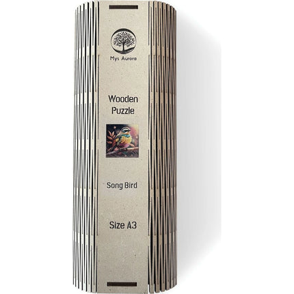 Dřevěné puzzle Pták zpěvný A3