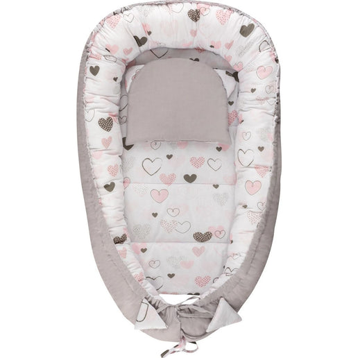 Hagi Hnízdečko s polštářkem soft Srdíčka šedá