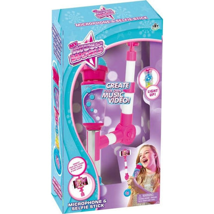 Mikrofon na baterie se selfie tyčkou s možností připojení externího audiozařízení