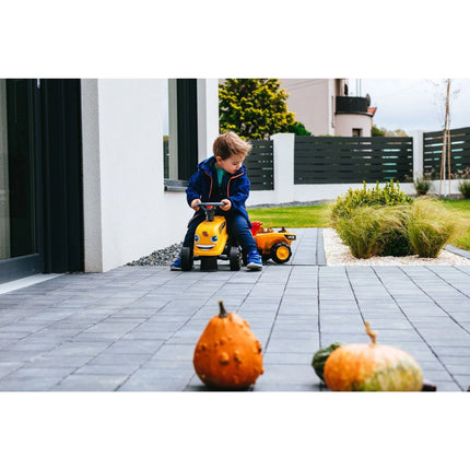 FALK Odstrkovadlo Traktor JCB žluté s volantem a valníkem