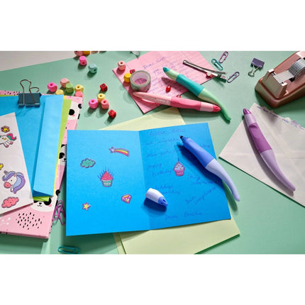 STABILO EASY original Ergonomický roller pro praváky Pastel modrá vč. bombičky s modrým zmizíkovatelným inkoustem