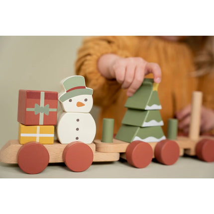 Vláček dřevěný vánoční