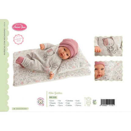 Antonio Juan 11115 Kika realistická panenka se zvuky a měkkým látkovým tělem 27 cm