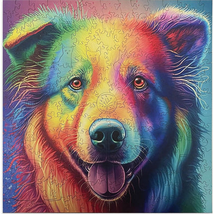 Dřevěné puzzle Vícebarevný labrador A3