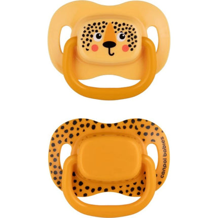 Set symetrických silikonových dudlíků BabiesBoo 18m+ 2 ks oranžový