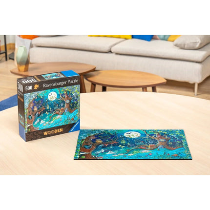 Ravensburger Puzzle: Dřevěné puzzle Kouzelný les 500 dílků