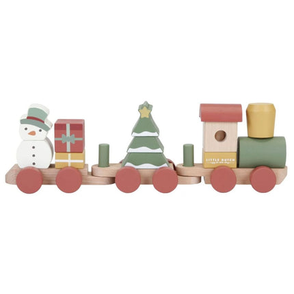 Vláček dřevěný vánoční