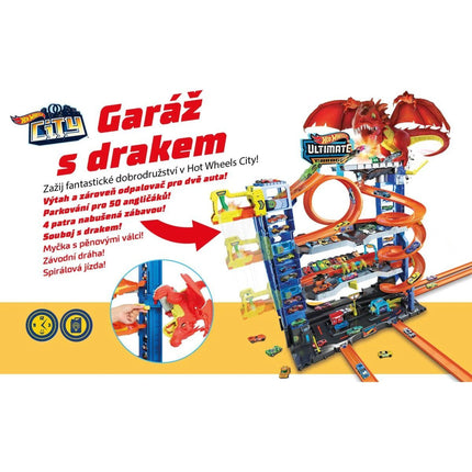 Hot Wheels City Garáž s drakem