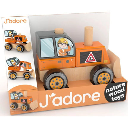 J'ADORE Stavební auto dřevěná skládačka