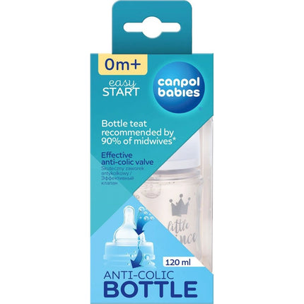 Lahev se širokým hrdlem Royal Baby 120 ml modrá