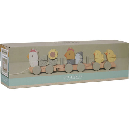 Vláček dřevěný slepička Farma