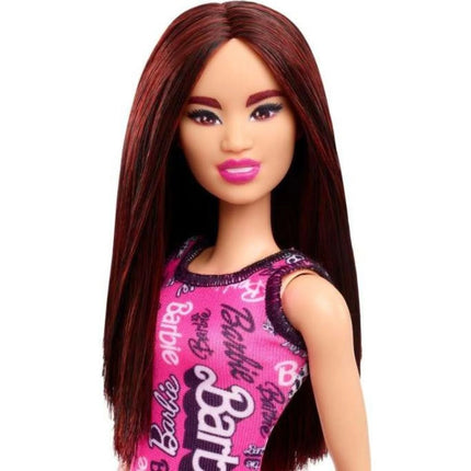 Barbie Modelka šaty Pink Tmavě vínové vlasy HRH10