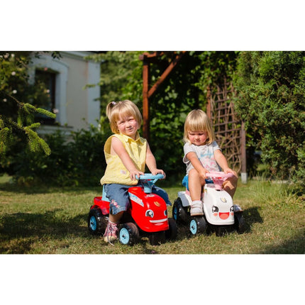 FALK Odstrkovadlo Traktor Go Farm červené s volantem a valníkem