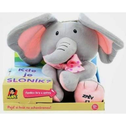 Sloník hra na schovávanou 25 cm růžový