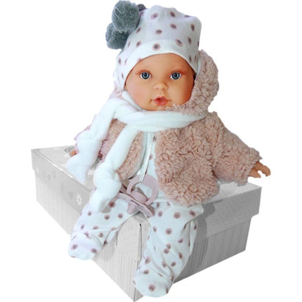 Antonio Juan 1120 Kika realistická panenka se zvuky a měkkým látkovým tělem 27 cm