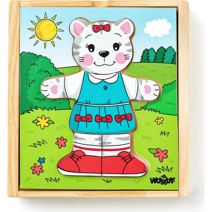 Puzzle šatní skříň Kočička 18 dílů