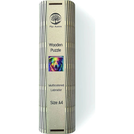 Dřevěné puzzle Vícebarevný labrador A4