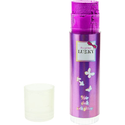 Křída na vlasy se třpytkami, růžová